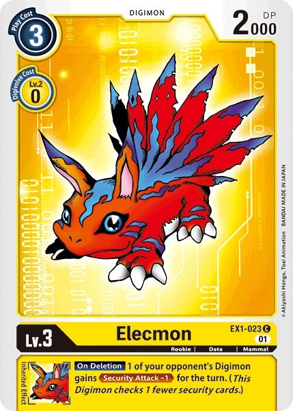 Image for Elecmon (EX1-023 C) (EX01) - Digimon Card Game