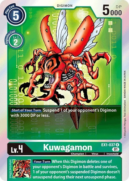 Image for Kuwagamon (EX1-037 R) (EX01) - Digimon Card Game