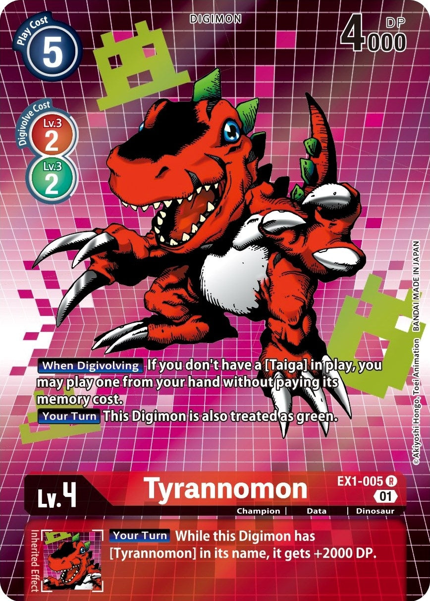 Image for Tyrannomon (Alternate Art) (EX1-005 R) (EX01) - Digimon Card Game