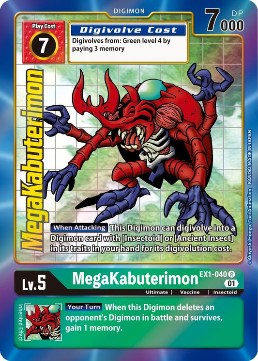 Image for MegaKabuterimon (Alternate Art) (EX1-040 R) (EX01) - Digimon Card Game