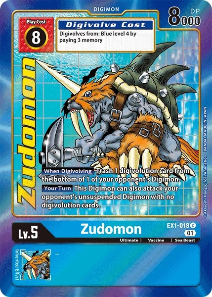 Image for Zudomon (Alternate Art) (EX1-018 C) (EX01) - Digimon Card Game