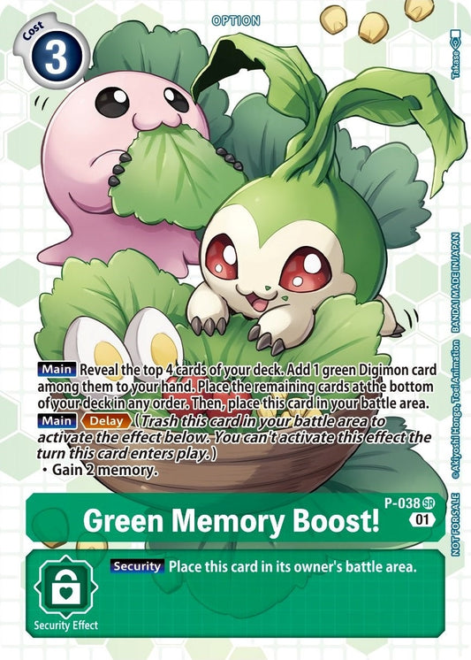 Image for Green Memory Boost! - P-038 (Next Adventure Box Promotion Pack) (P-038 SR) (D-PR) - Digimon Card Game