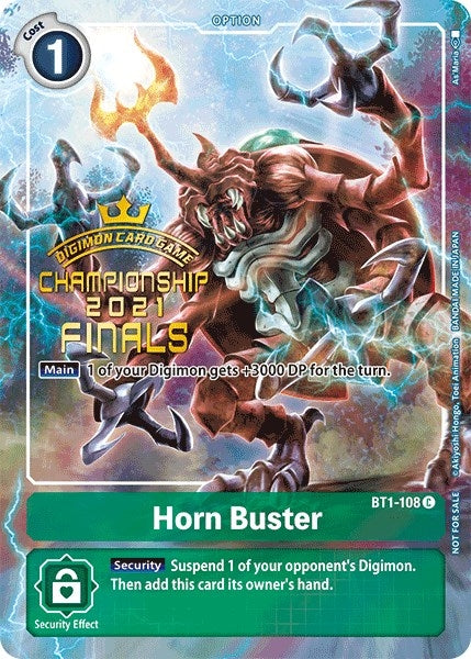 Image for Horn Buster (2021 Championship Finals Tamer's Evolution Pack) (BT1-108 C) (BT01-03A) - Digimon Card Game