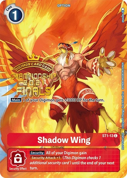 Image for Shadow Wing (2021 Championship Finals Tamer's Evolution Pack) (ST1-13 C) (ST-1) - Digimon Card Game