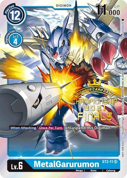 Image for MetalGarurumon (2021 Championship Finals Event Pack Alt-Art Gold Stamp Set) (ST2-11 SR) (ST-2) - Digimon Card Game
