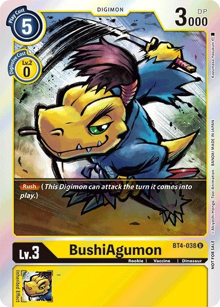 Image for BushiAgumon (Event Pack 2) (BT4-038 U) (BT04) - Digimon Card Game