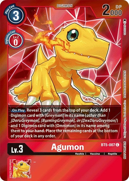 Image for Agumon (Event Pack 2) (BT5-007 C) (BT05) - Digimon Card Game