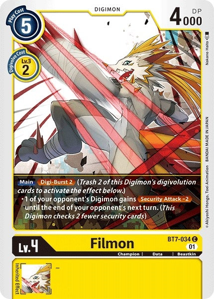 Image for Filmon (BT7-034 C) (BT07) - Digimon Card Game