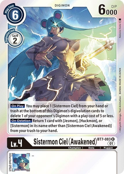 Image for Sistermon Ciel (Awakened) (BT7-083 R) (BT07) - Digimon Card Game