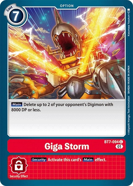 Image for Giga Storm (BT7-094 C) (BT07) - Digimon Card Game