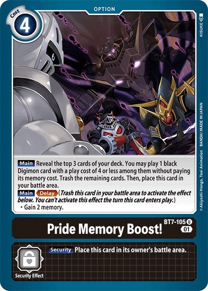 Image for Pride Memory Boost! (BT7-105 U) (BT07) - Digimon Card Game