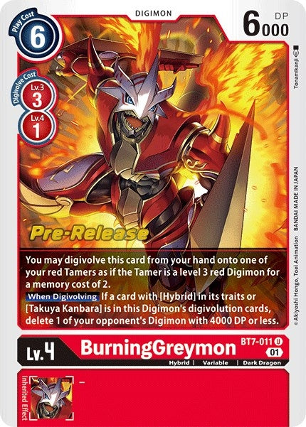 Image for BurningGreymon (BT7-011 U) (BT07_PR) - Digimon Card Game