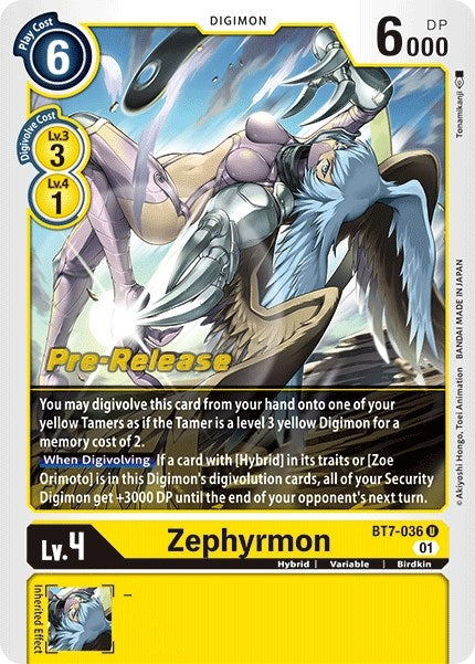 Image for Zephyrmon (BT7-036 U) (BT07_PR) - Digimon Card Game