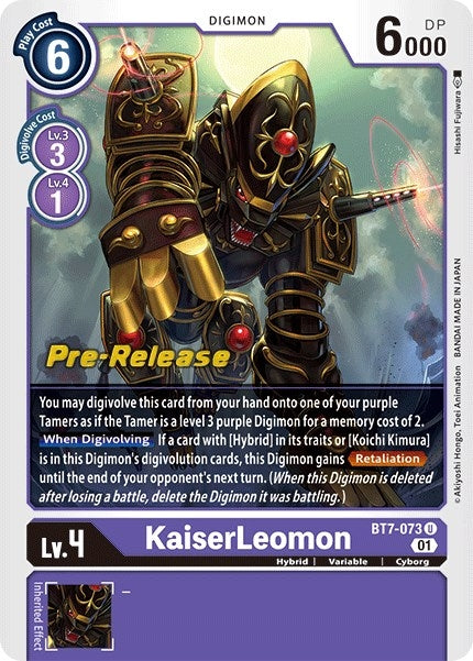 Image for KaiserLeomon (BT7-073 U) (BT07_PR) - Digimon Card Game
