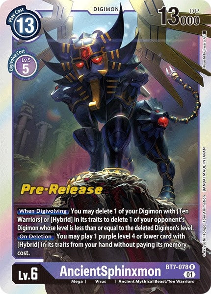 Image for AncientSphinxmon (BT7-078 R) (BT07_PR) - Digimon Card Game