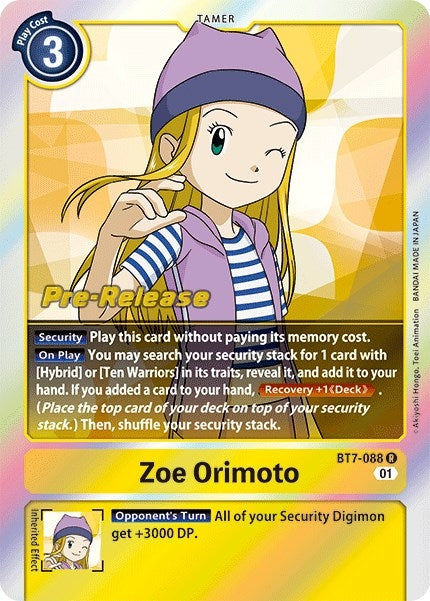Image for Zoe Orimoto (BT7-088 R) (BT07_PR) - Digimon Card Game