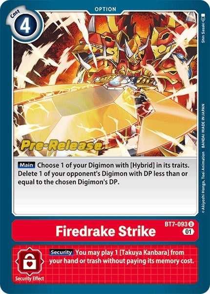 Image for Firedrake Strike (BT7-093 U) (BT07_PR) - Digimon Card Game