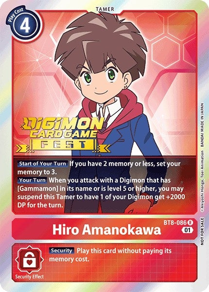 Image for Hiro Amanokawa (Digimon Card Game Fest 2022) (BT8-086 R) (BT08) - Digimon Card Game