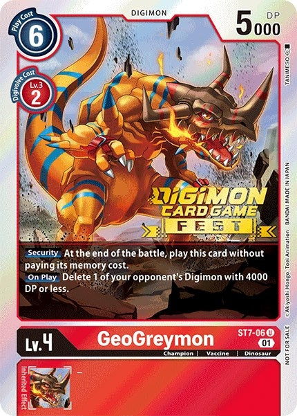 Image for GeoGreymon (Digimon Card Game Fest 2022) (ST7-06 U) (ST-7) - Digimon Card Game