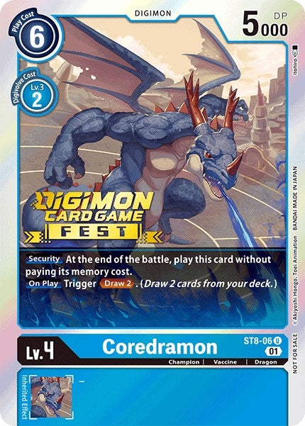 Image for Coredramon (Digimon Card Game Fest 2022) (ST8-06 U) (ST-8) - Digimon Card Game