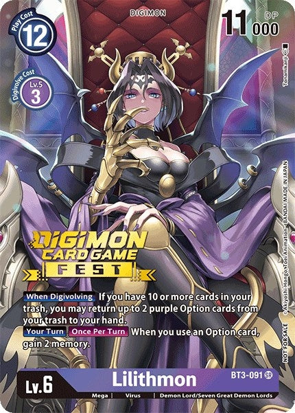 Image for Lilithmon (Digimon Card Game Fest 2022) (BT3-091 SR) (BT01-03A) - Digimon Card Game