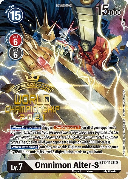Image for Omnimon Alter-S (Secret Rare) (World Championship 2021) (BT3-112 SEC) (BT01-03A) - Digimon Card Game