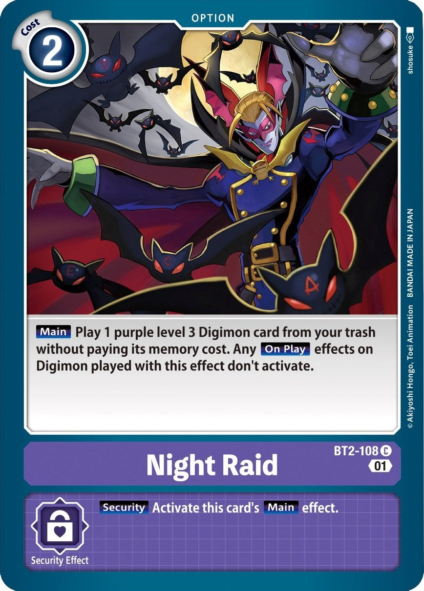 Image for Night Raid (Parallel Rare) (BT2-108 C) (ST-10) - Digimon Card Game