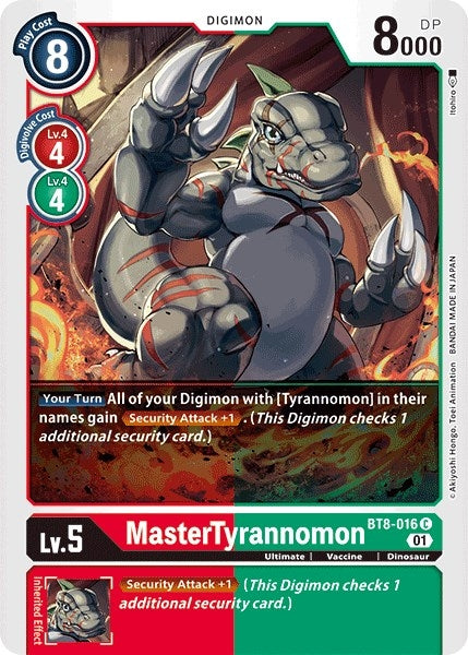 Image for MasterTyrannomon (BT8-016 C) (BT08) - Digimon Card Game
