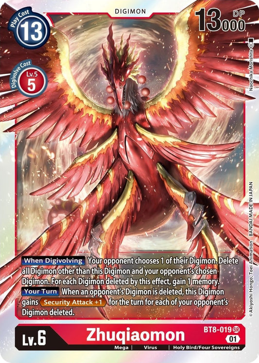 Image for Zhuqiaomon (BT8-019 SR) (BT08) - Digimon Card Game