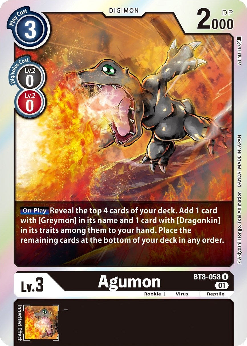 Image for Agumon (BT8-058 R) (BT08) - Digimon Card Game