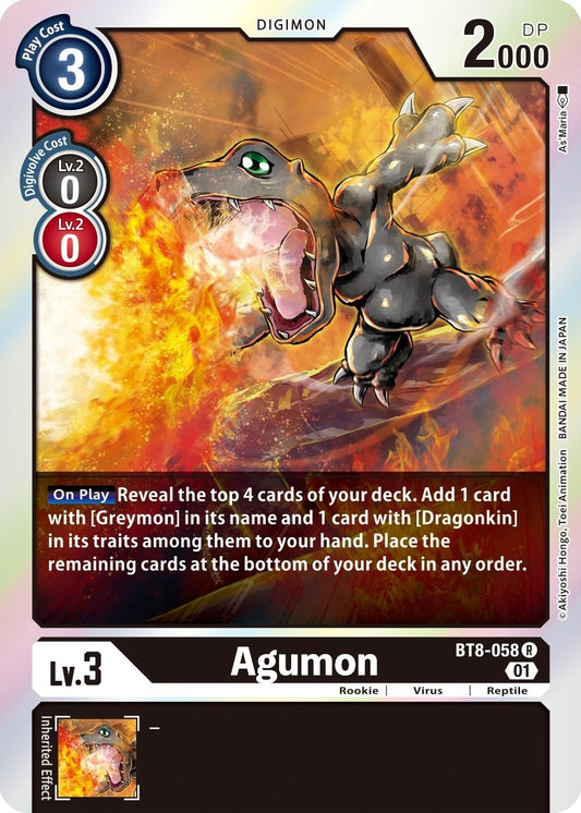 Image for Agumon (BT8-058 R) (BT08) - Digimon Card Game