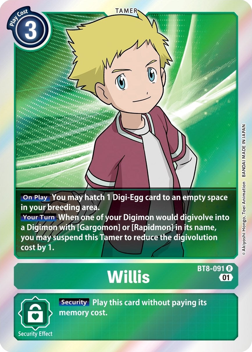 Image for Willis (BT8-091 R) (BT08) - Digimon Card Game