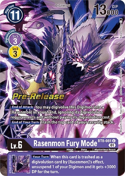 Image for Rasenmon Fury Mode (BT8-081 U) (BT08_PR) - Digimon Card Game