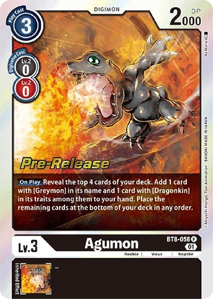 Image for Agumon (BT8-058 R) (BT08_PR) - Digimon Card Game