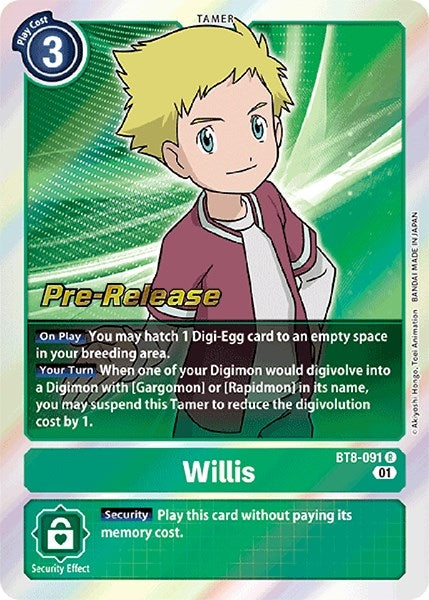 Image for Willis (BT8-091 R) (BT08_PR) - Digimon Card Game