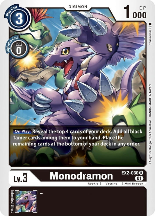Image for Monodramon (EX2-030 U) (EX02) - Digimon Card Game