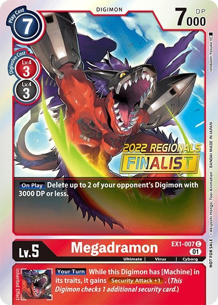 Image for Megadramon (2022 Championship Online Regional) [Online Finalist] (EX1-007 C) (EX01) - Digimon Card Game