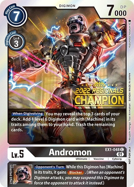 Image for Andromon (2022 Championship Online Regional) [Online Champion] (EX1-048 C) (EX01) - Digimon Card Game