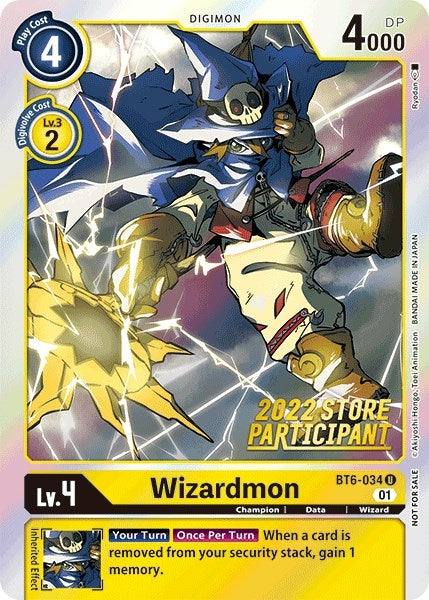Image for Wizardmon (2022 Store Participant) (BT6-034 U) (BT06) - Digimon Card Game