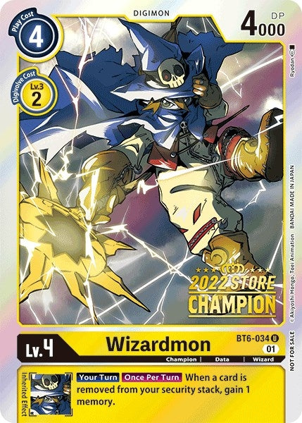 Image for Wizardmon (2022 Store Champion) (BT6-034 U) (BT06) - Digimon Card Game