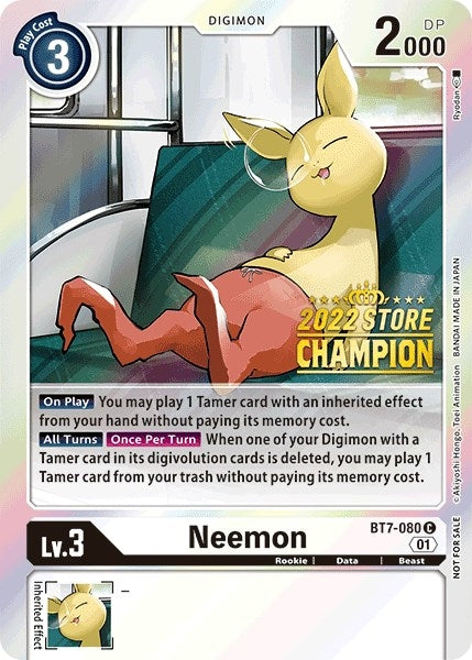 Image for Neemon (2022 Store Champion) (BT7-080 C) (BT07) - Digimon Card Game