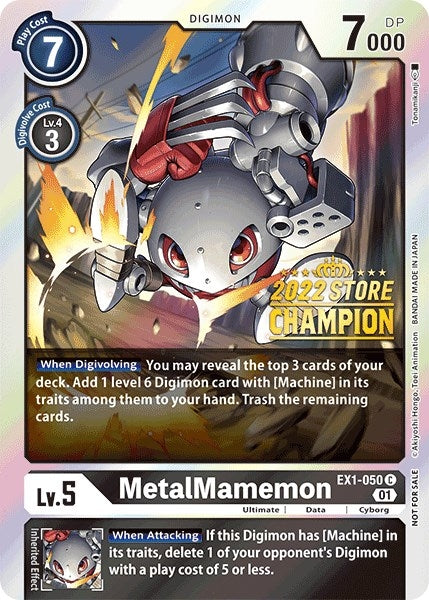 Image for MetalMamemon (2022 Store Champion) (EX1-050 C) (EX01) - Digimon Card Game