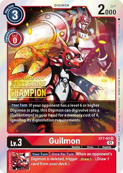 Image for Guilmon (2022 Store Champion) (ST7-03 SR) (ST-7) - Digimon Card Game