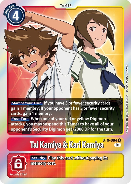 Image for Tai Kamiya & Kari Kamiya (BT9-084 R) (BT09) - Digimon Card Game