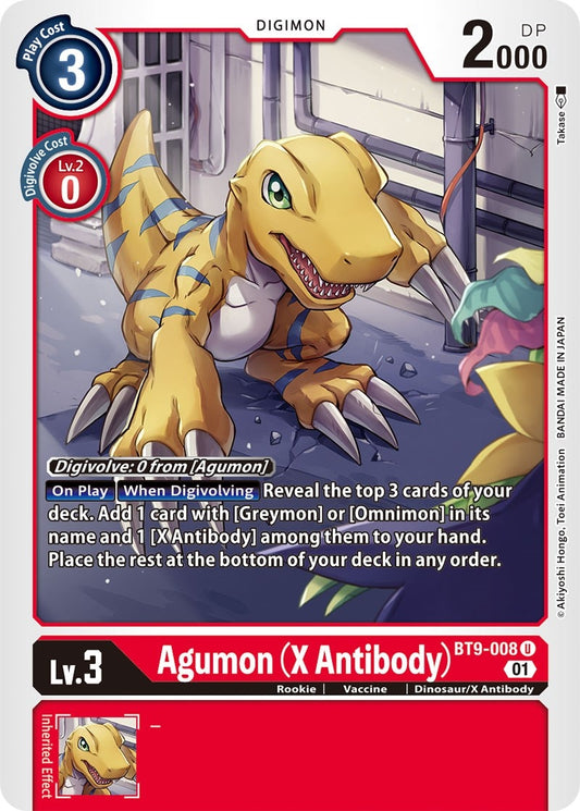 Image for Agumon (X Antibody) (BT9-008 U) (BT09) - Digimon Card Game