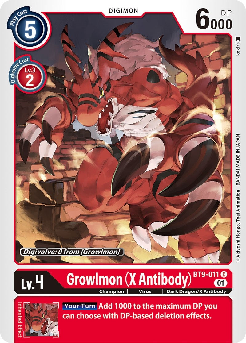 Image for Growlmon (X Antibody) (BT9-011 C) (BT09) - Digimon Card Game