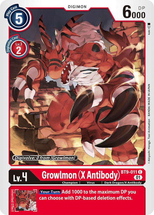 Image for Growlmon (X Antibody) (BT9-011 C) (BT09) - Digimon Card Game