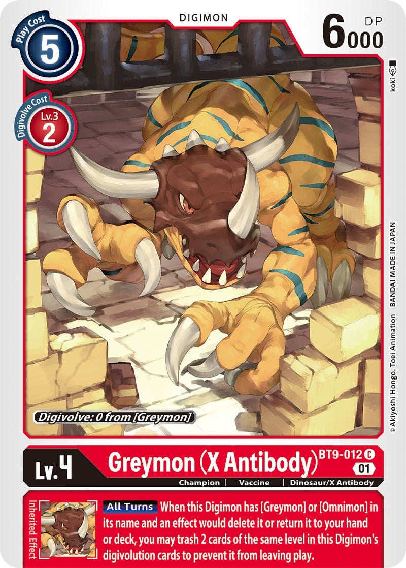 Image for Greymon (X Antibody) (BT9-012 C) (BT09) - Digimon Card Game