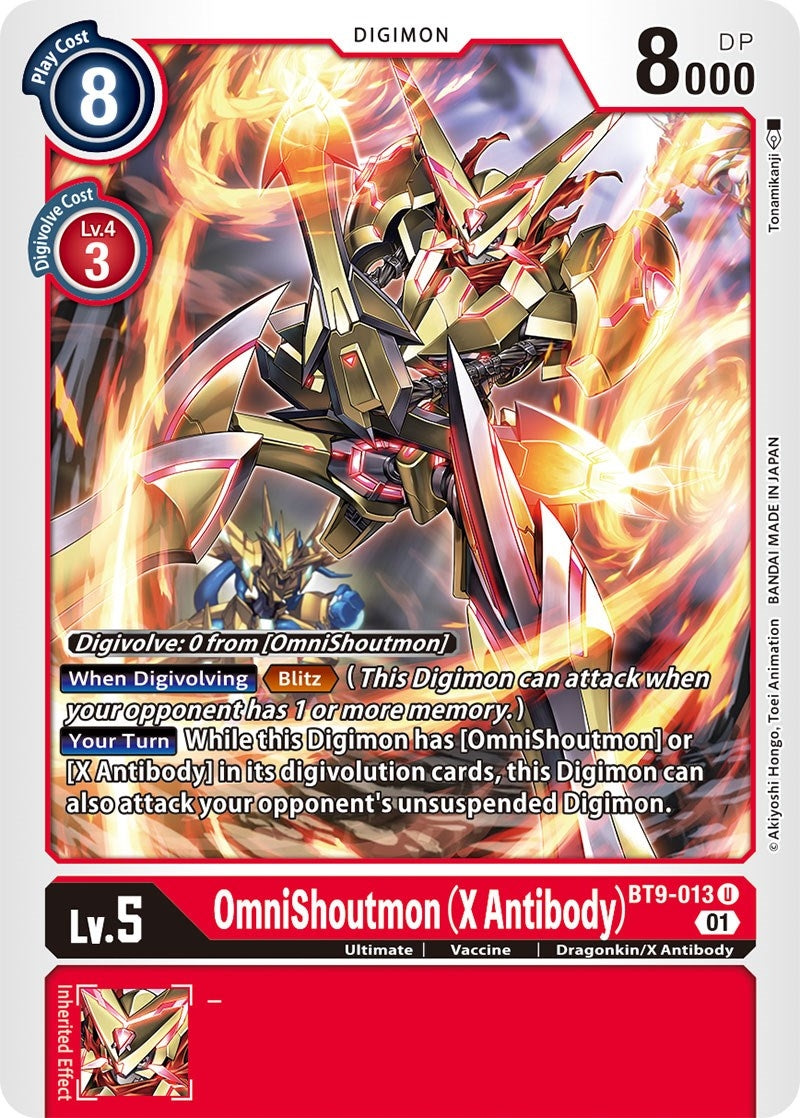 Image for OmniShoutmon (X Antibody) (BT9-013 U) (BT09) - Digimon Card Game