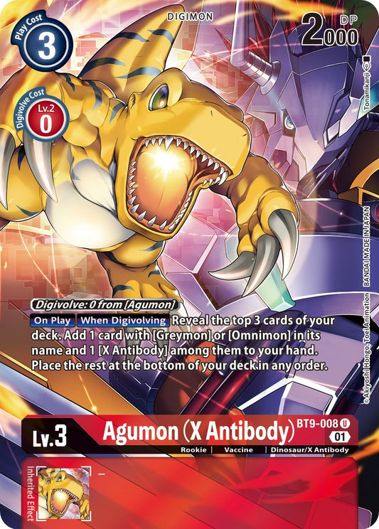 Image for Agumon (X Antibody) (Alternate Art) (BT9-008 U) (BT09) - Digimon Card Game